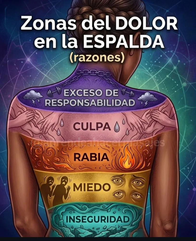 Mapa de zonas del dolor espiritual en la espalda